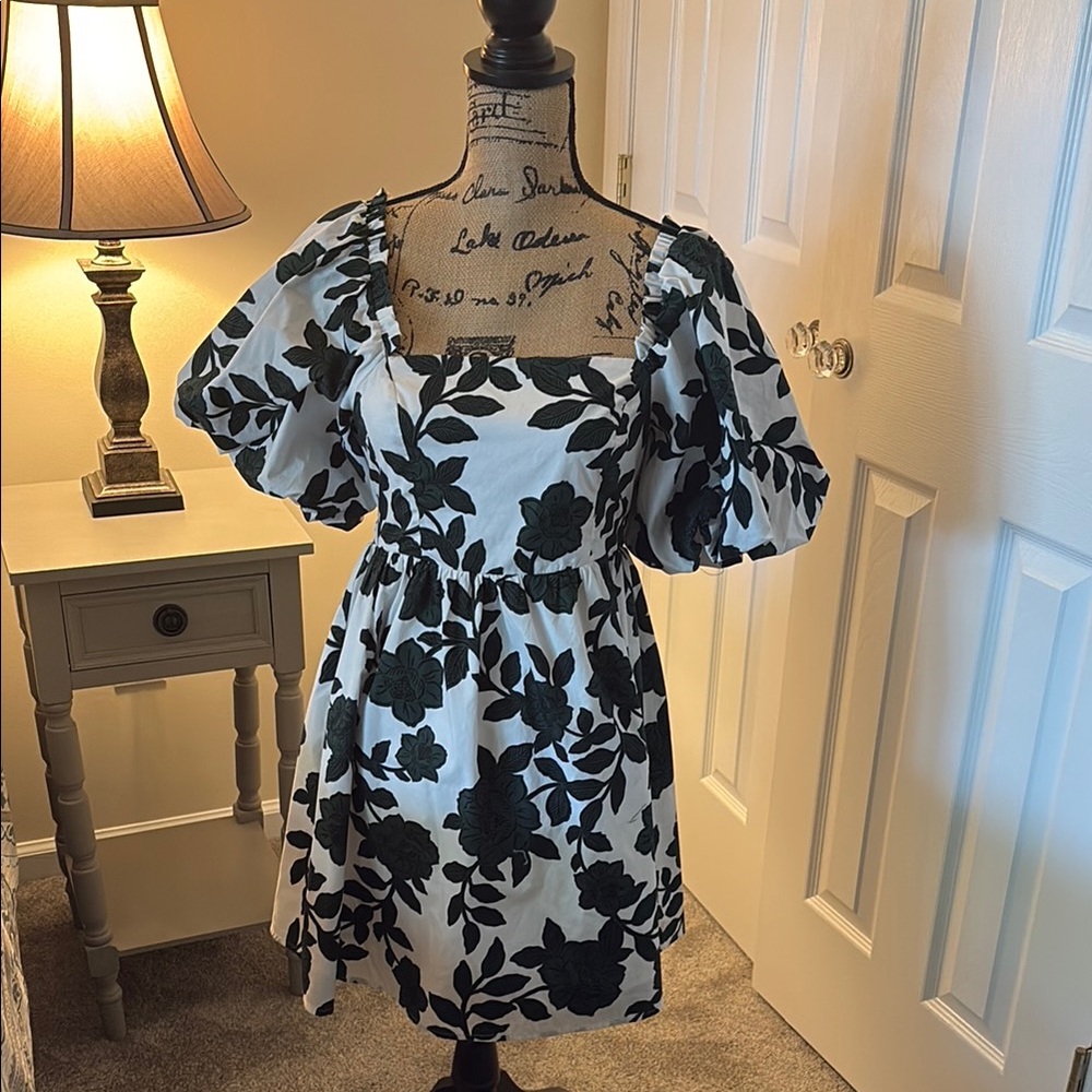 Sugarlips Black and White Floral Mini Dress